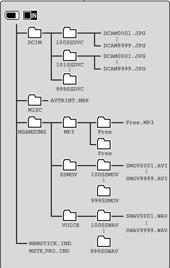 SAMSUNG VP-M110 - Arborescence des dossiers et des fichiers - 1