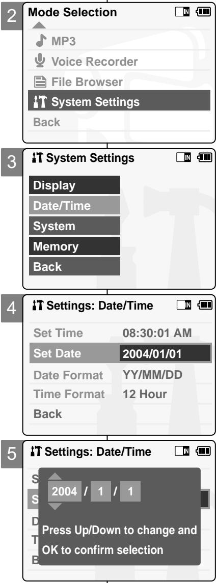 SAMSUNG VP-M110 - Setting Date - 1