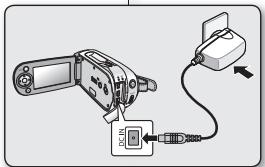 SAMSUNG VP-MX10 - Utilisation du caméscope à mémoire flash avec l'adaptateur CA - 2