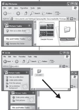SAMSUNG VP-MX10 - TRANSFERT DES FICHIERS DU CAMESCOPE A MEMOIRE FLASH VERS VOTRE PC - 1