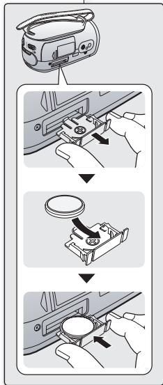 SAMSUNG VP-MX10 - Insertion de la pile de l'horloge interne - 1