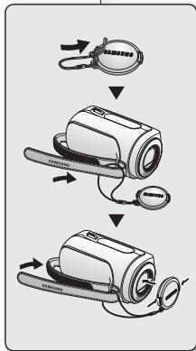 SAMSUNG VP-MX10 - De lensdop bevestigen - 1