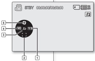SAMSUNG VP-MX10 - Mode Enregistrement vidéo: Menu raccourci (Guide OK) - 1