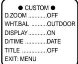 SAMSUNG VP-W60 - Mode CUSTOM - Personnalisation des réglages pour l'enregistrement - 1