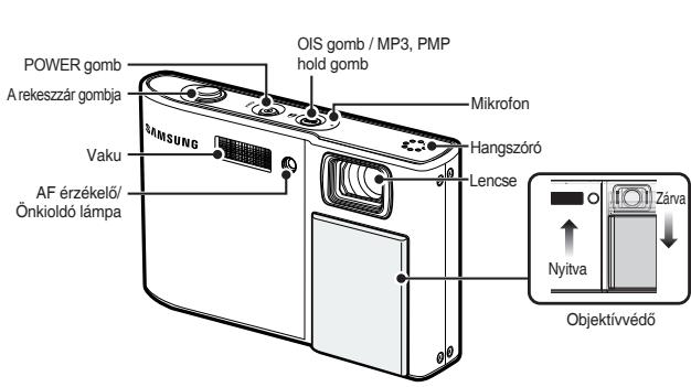 SAMSUNG I100 - Az összetevők azonosítása / A kamera összetevői - 1