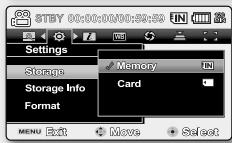 SAMSUNG VP-MX20CH - SELECTIONAR O SUPORTE DE ARMAZENAMENTO (APENAS NOS MODELOS VP-MX20C/MX20CH) - 2