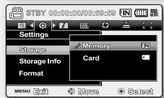 SAMSUNG VP-MX20CH - SELEZIONE DEL SUPPORTO DI MEMORIZAZIONE (SOLO VP-MX20C/MX20CH) - 2