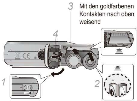 SAMSUNG ES19 - Akku und Speicherkarte einsetzen - 1
