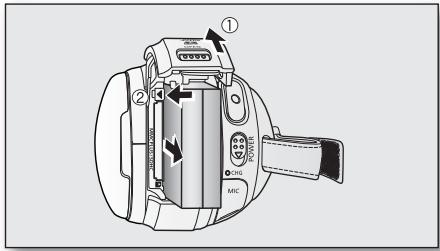 SAMSUNG HMX-20C - Éjection du bloc-piles - 2