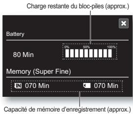 SAMSUNG HMX-20C - Pour vérifier la charge restante et la mémoire restante - 2