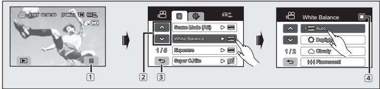 SAMSUNG HMX-20C - MENU D'EXPLOITATION ET MENU RAPIDE - 1