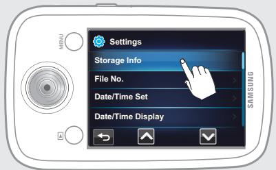 SAMSUNG HMX-E10OP - Utilisation de l'onglet menu : un exemple - 1