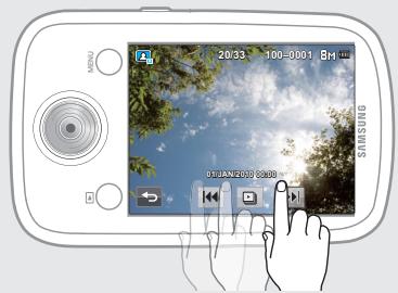 SAMSUNG HMX-E10OP - Utilisation de l'écran tactile - 2