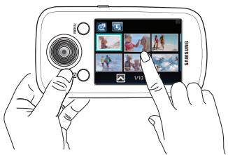 SAMSUNG HMX-E10OP - Utilisation de l'écran tactile - 1