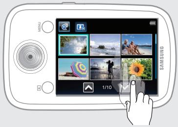 SAMSUNG HMX-E10OP - Utilisation de l'écran tactile - 1
