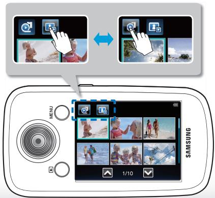 SAMSUNG HMX-E10OP - Comprendre comment changer le mode de fonctionnement - 3