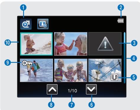 SAMSUNG HMX-E10OP - Mode lecture vidéo : affichage au format vignette - 1
