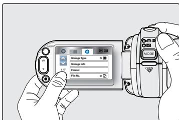 SAMSUNG HMX-H104BP - Utilisation de l'écran tactile - 3