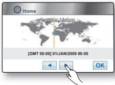 SAMSUNG HMX-H104BP - Réglage du fuseau horsaire et de la date/heure pour la première fois - 1