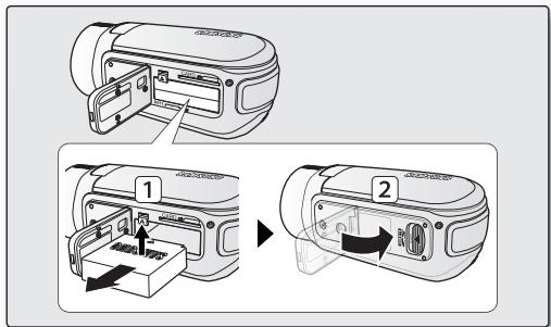 SAMSUNG HMX-H104BP - Ejectez la batterie - 3