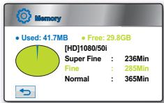 SAMSUNG HMX-H104BP - Storage Info (Info stockage) - 2