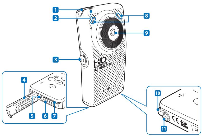 SAMSUNG HMX-U15WP - Vue arrière / latérale droite / inférieure - 1