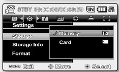 SAMSUNG SC-MX20EL - SELECTION DU SUPPORT DE STOCKAGE (SC-MX20C/MX20CH UNIQUEMENT) - 2