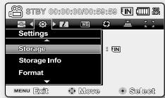 SAMSUNG SC-MX20ER - SELECCION DEL SOPORTE DE ALMACENAMIENTO (SÓLO SC-MX20C/MX20CH) - 1