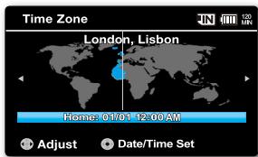 Time Zone London, Lisbon Home: 01/01 12:00 AM Adjust Date/Time Set