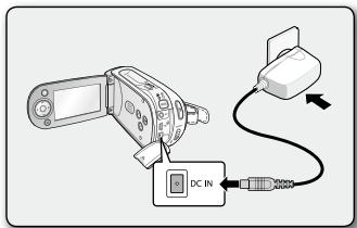 SAMSUNG SC-MX20H - Utilisation du caméscope à mémoire flash avec l'adaptateur CA - 1