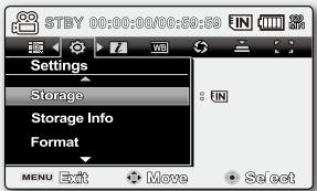SAMSUNG SC-MX20H - Pour sélectionner le support de stockage - 1