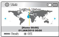 SAMSUNG SMX-F40SP - Réglage de l'horloge selon l'heure locale ("Visit"(Visite)) - 2