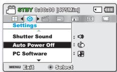 SAMSUNG SMX-F40SP - Auto Power Off (Arrêt automatique) - 1