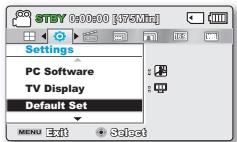 SAMSUNG SMX-F40SP - Default Set (Réglage par défaut) - 1