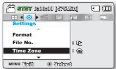 SAMSUNG SMX-F40SP - Time Zone (Fuseau Horaire) - 1