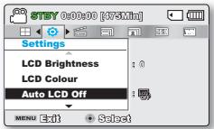 SAMSUNG SMX-F40SP - Auto LCD Off (Arrêt Auto LCD) - 1