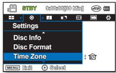 SAMSUNG VP-DX205 - Réglage de l'horloge sur l'heure locale (« Visit » (Visite)) - 2