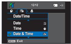 SAMSUNG VP-DX205 - Réglage de l'option d'impression de l'horodatage - 3