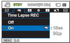 SAMSUNG VP-DX205 - Réglage du mode Enregistrement par intervalle : - 1