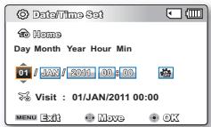 SAMSUNG SMX-F500 - DATE/TIME SET (Réglage Date/Heure) - 2