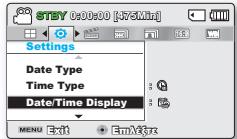 SAMSUNG SMX-F500 - DATE/TIME DISPLAY (Affichage Date/Heure) - 1