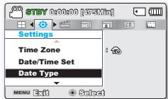 SAMSUNG SMX-F500 - DATE/TIME SET (Réglage Date/Heure) - 4