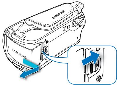 SAMSUNG SMX-F500 - Ejection du bloc batterie - 1