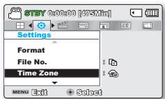 SAMSUNG SMX-F500 - TIME ZONE (Fuseau Horaire) - 1
