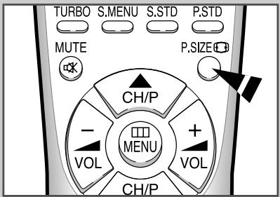 TURBO S.MENU S.STD P.STD MUTE P.SIZE CH/P - VOL MENU + VOL CH/P