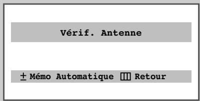 Vérif. Antenne ± Mémo Automatique ▢□ Retour