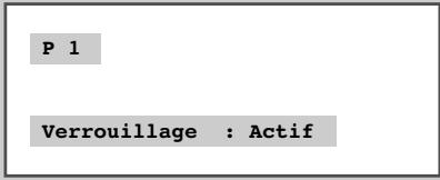 P 1 Verrouillage : Actif