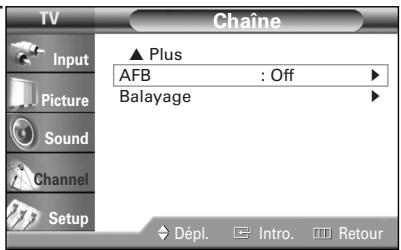 SAMSUNG HL-R5064W - Appuyez sur la touche ▲ ou ▼ pour sélectionner "AFB", puis appuyez sur la touche ENTER. - 1