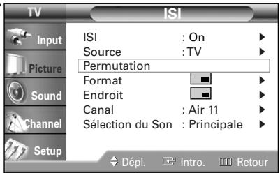 SAMSUNG HL-R5064W - Appuyez sur la touche ▲ ou ▼ pour sélectionner "Permutation", puis appuyez sur la touche ENTER. L'image secondaire prend la place de l'image principale et vice-versa. - 1