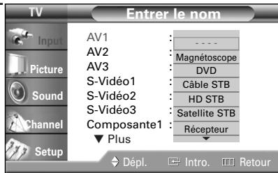 SAMSUNG HL-R5064W - Attribution de noms au mode d'entrée externe - 4